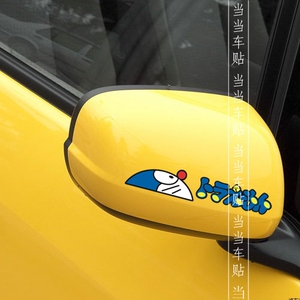 机器猫后视镜贴哆啦A梦叮当卡通动漫汽车贴纸反光后视镜装饰贴纸