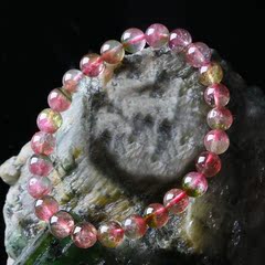 Bao natural crystals collection-level Brazil old waxy pure ice watermelon tourmaline bracelet ladies and old customers seconds