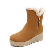 Welcome genuine mail new shoes winter fashion comfortable wedges ankle boots with round head warm snow boots