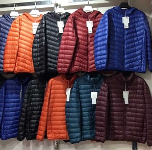 轻便特大码 轻薄加肥加大码 中老年 连帽超薄款 冬超轻薄羽绒服男短款