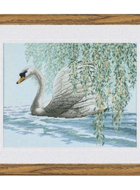 DMC绣线十字绣套件DIM091-35231湖泊上天鹅垂柳风景