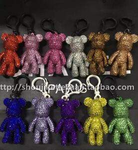 3寸7厘米生日礼物熊小挂件钥匙扣暴力熊钥匙链包包挂小熊琉璃钻