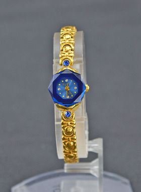 HAIDA 复古石英表  宝蓝色时尚女表，上海三厂产