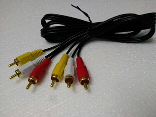 1.5米三对三莲花音视频DVD电视机顶盒红黄白连接线6头10 20米
