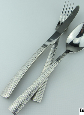 酒店304不锈钢西餐刀叉餐具西餐套装牛排刀两件套 样板房蛇纹刀叉