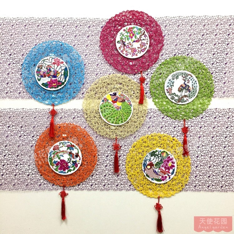 民族风纸盘编织幼儿园教室走廊吊饰环创装饰材料空中挂饰商场创意