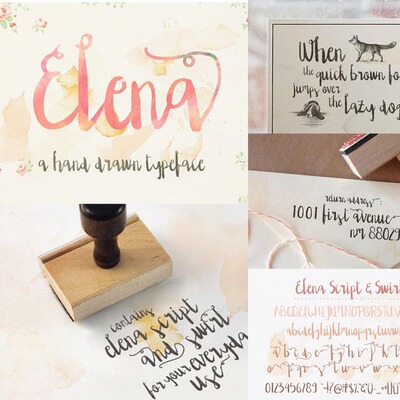 F0003英文字体格式PS素材LOGO海报平面设计 复古手写风格字体