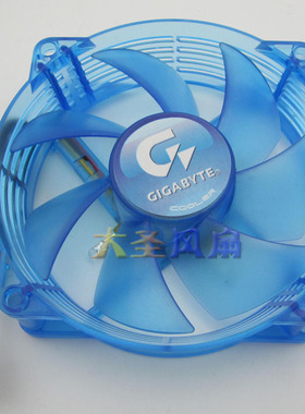 GIGABYTE  8厘米/CM 蓝色LED 滚珠圆框CPU风扇 3线 F128025DL