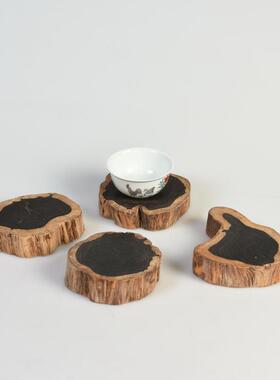 黑檀木雕紫光檀木料茶壶托杯垫