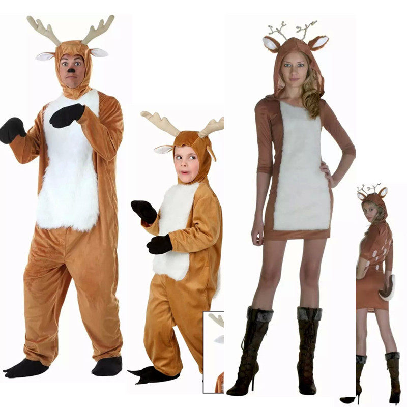 COS万圣节卡通服装 聚会节日表演圣诞节鹿服装 动物驯鹿表演服装
