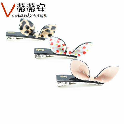 法国佩妮chaplet发夹树脂兔耳