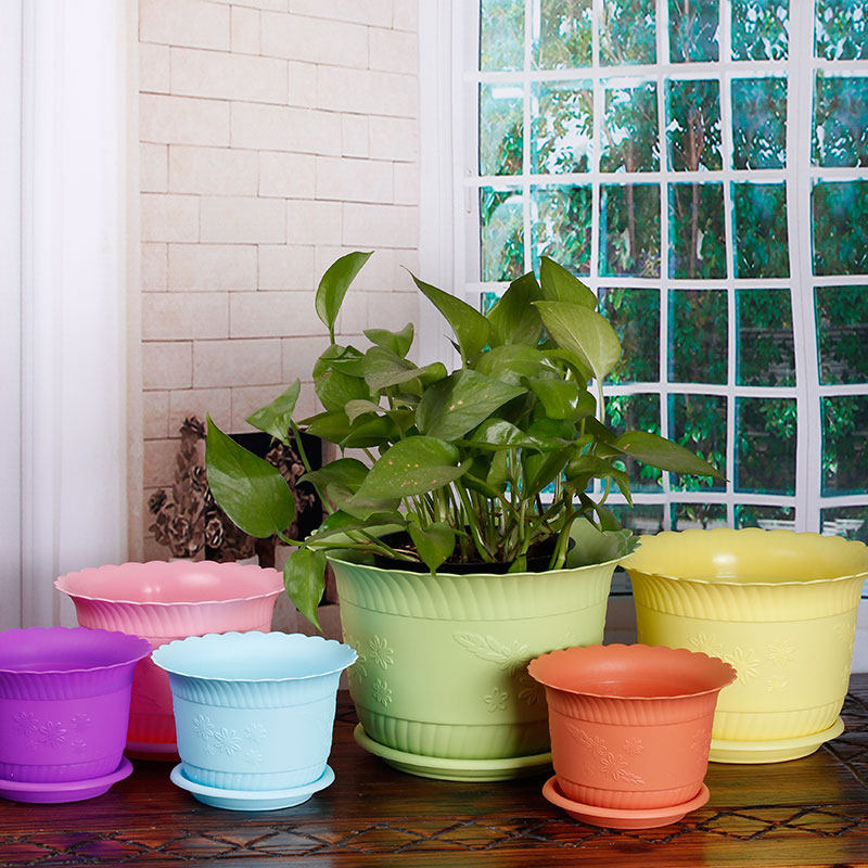 波浪花边浮雕莲花盆仿陶瓷绿萝多肉植物全新PP树脂塑料花盆送托盘|ruв категории доставка цветов/цветок моделирования/растения садоводства, ваза/цветок/горшок/цветок (новый), горшок - от Buy2taobao.com для оказания профессиональной услуги покупки агента Taobao