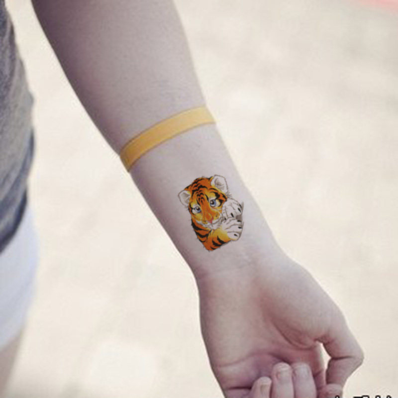 酷玩天下纹身贴个性霸气 守护神兽图腾 老虎头 纹身贴纸 防水