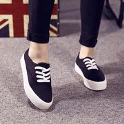 Clearance specials-thick muffin with small white shoe tip increased students ' casual shoes sneakers women a solid color surge