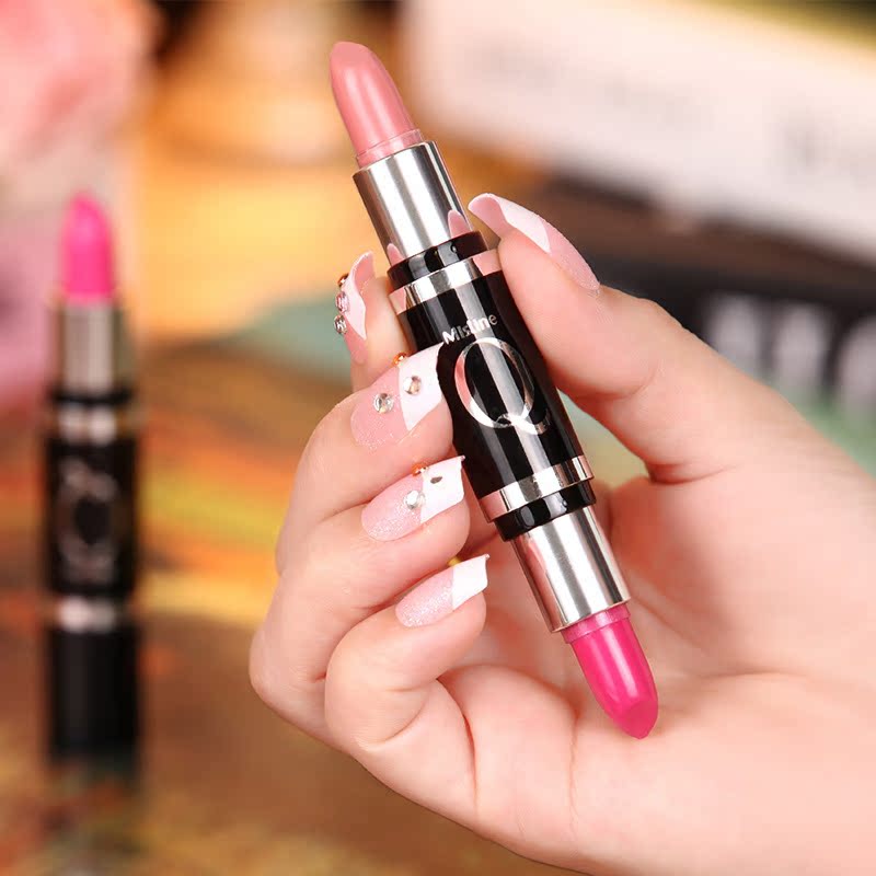 泰国正品mistine彩妆q10滋润双头双色口红唇膏渐变色咬唇彩八色齐