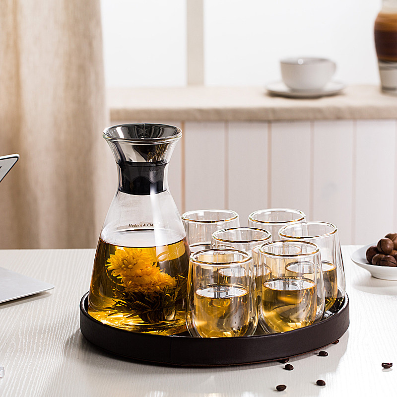 特莱滋家用冷水壶耐热防爆玻璃杯子套装凉水杯水具北欧创意茶具