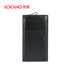 Aucom business-fashion hand bags in genuine leather large zip around wallet leather handbags leather leisure men's bags bag-mail