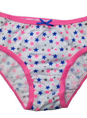 哟呼！PRIMARK*9-10岁女童星星印花薄全棉三角短裤内裤6225814