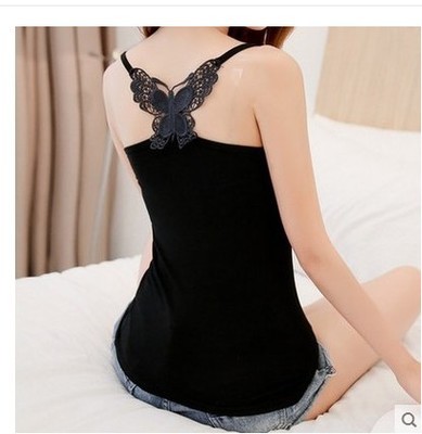 2016修身蝴蝶结吊带女中长款抹胸