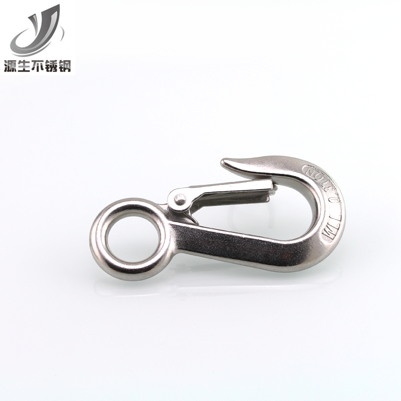 源生 304不锈钢吊钩抓钩挂钩 承重型钩子 弹扣起重钩 大眼货钩