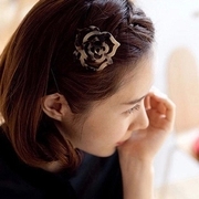 Know Nicole sweet hair Leopard print hair clip pierced rose clip Korean bangs clip headgear frog clips