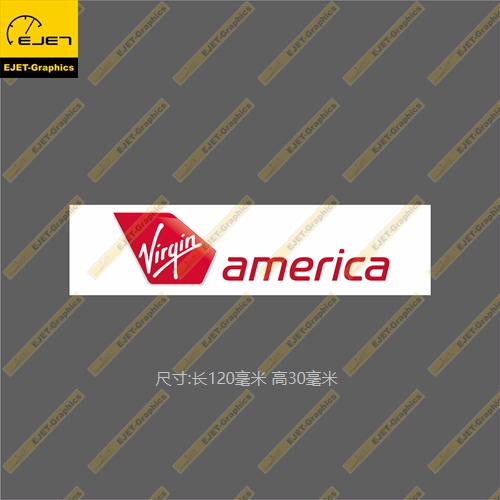 维珍美国航空民航标志个性矩形贴纸新潮贴行李箱贴车贴