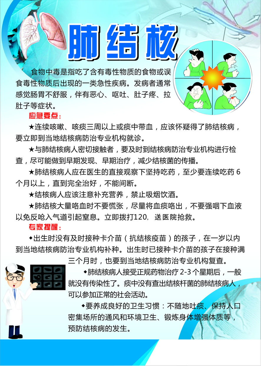 742海报印制展板写真喷绘贴纸868医院健康知识肺结核