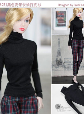 [M-201402-27]黑色高领长袖打底衫/FR Momoko娃衣