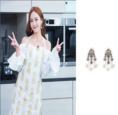 韩国正品代购郑秀妍华丽水晶珍珠