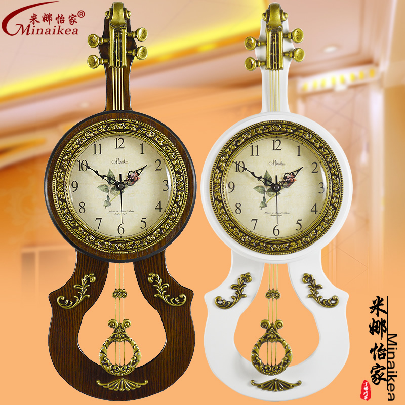 欧式仿古挂钟创意大号客厅静音石英钟表时尚田园简约时钟可爱摆钟