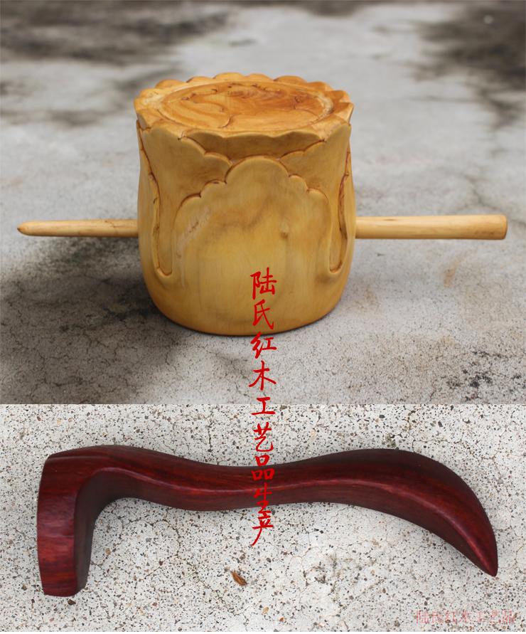 红檀木如意形子午簪子仿古黄杨木上清芙蓉冠发冠道士发簪私人定制