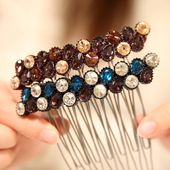 韩国进口 AZNAVOUR 宝石颗粒感发梳插梳发插