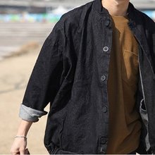 潮牌青少年oversize宽松夹克牛仔衣落肩外套 2019春秋新品 上衣男装