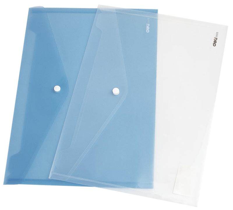 得力5505文件袋 A4透明纽扣袋塑料公文袋资料袋资料文件袋10