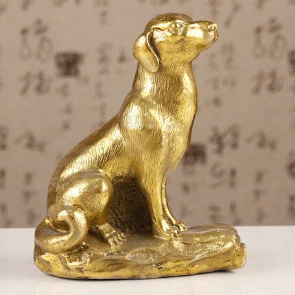 铜狗摆件十二生肖狗家居装饰品办公室金属工艺品摆设礼品西北缺角