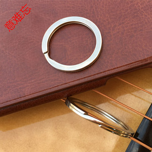 不锈钢钥匙扣钥匙圈扁平环25mm 32mm手工抛光汽车钥匙扣男士女士