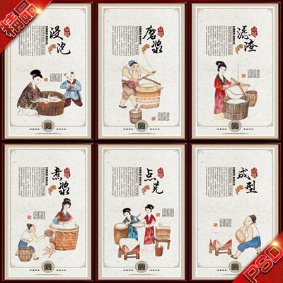 饮食餐饮豆浆豆制品豆腐宣传栏挂画图x展架海报设计图psd模板素材