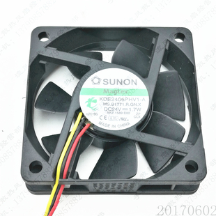1.7W 风扇 KDE2406PHV1 液压静音 3线 6CM 24V 6015 SUNON 原装
