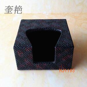 正方形花纹纸巾盒下面吸铁强磁打开皮面人造皮质擦巾纸盒