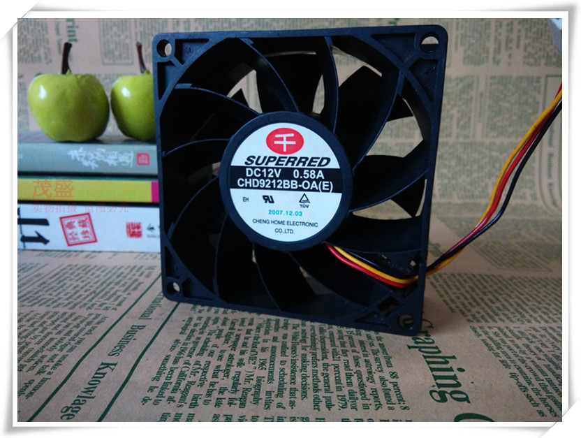 原装台湾千红 CHD9212BB-OA 9038 12V 0.58A 9CM/厘米3线主板接口