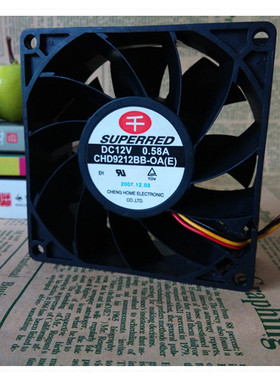 原装台湾千红 CHD9212BB-OA 9038 12V 0.58A 9CM/厘米3线主板接口