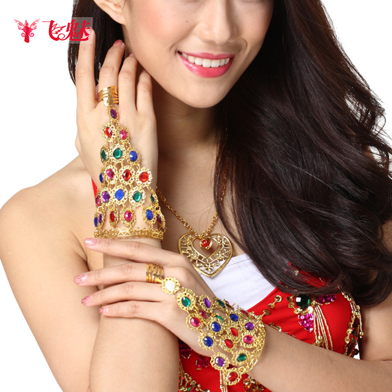 飞魅 埃及舞蹈表演配饰品 新款 肚皮舞彩钻戒指手链 手镯链(单个)