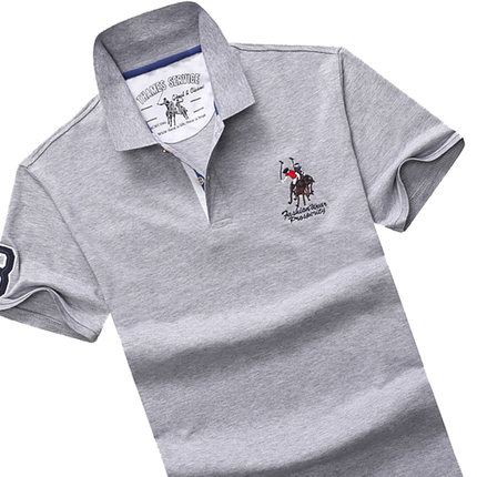 夏季休闲短袖T恤男潮翻领纯色棉质宽松大码男装商务POLO衫体恤