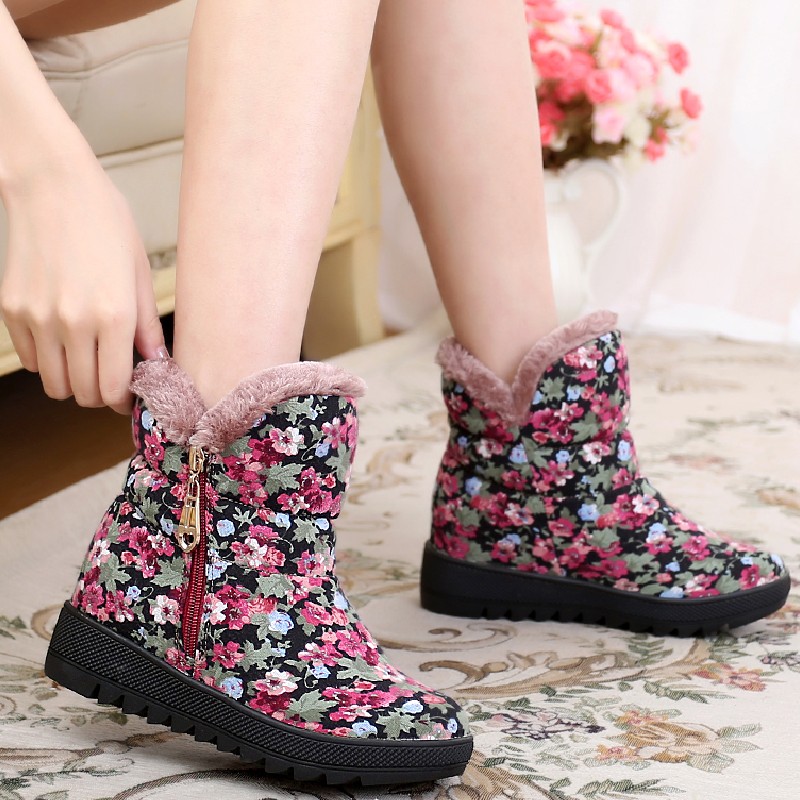 原创老北京布鞋女鞋 舒适单靴新款女鞋内增高棉靴冬靴短靴低筒靴