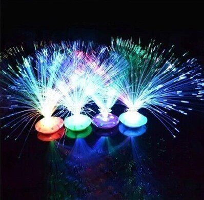 闪光圣诞树LED电子光纤树七彩圣诞树圣诞礼物可粘帖装饰夜灯