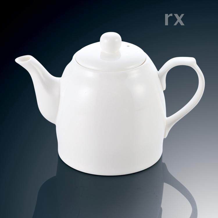 新款日式台式欧式酒店餐具镁质白瓷茶壶冷水壶日韩美式陶瓷咖啡壶