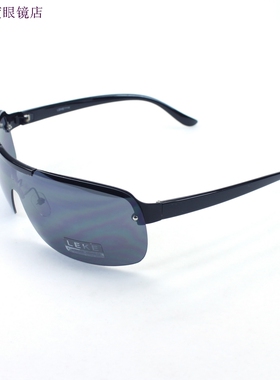 LEKE太阳镜墨镜连体镜片蓝灰片黑框男款