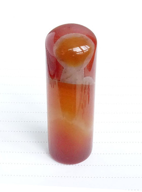 水玉冰魄天然红玛瑙印章料原石圆章收藏私章闲章刻字定制大小号