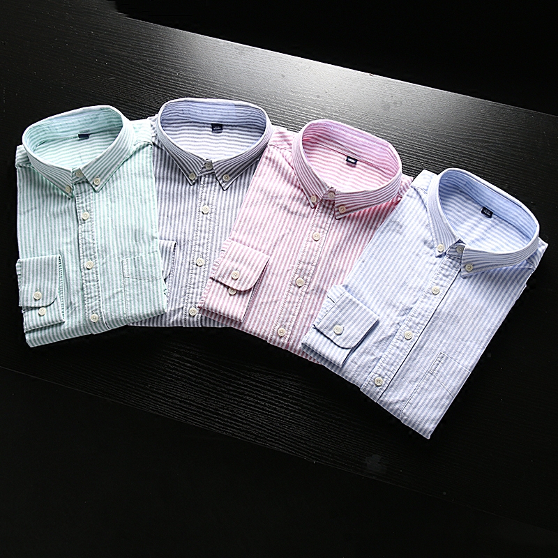 2018日系春季时尚条纹长袖衬衫