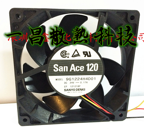 三洋SANACE120 9G1224H4D01 DC24V 0.17A 120*120*25MM轴流风扇